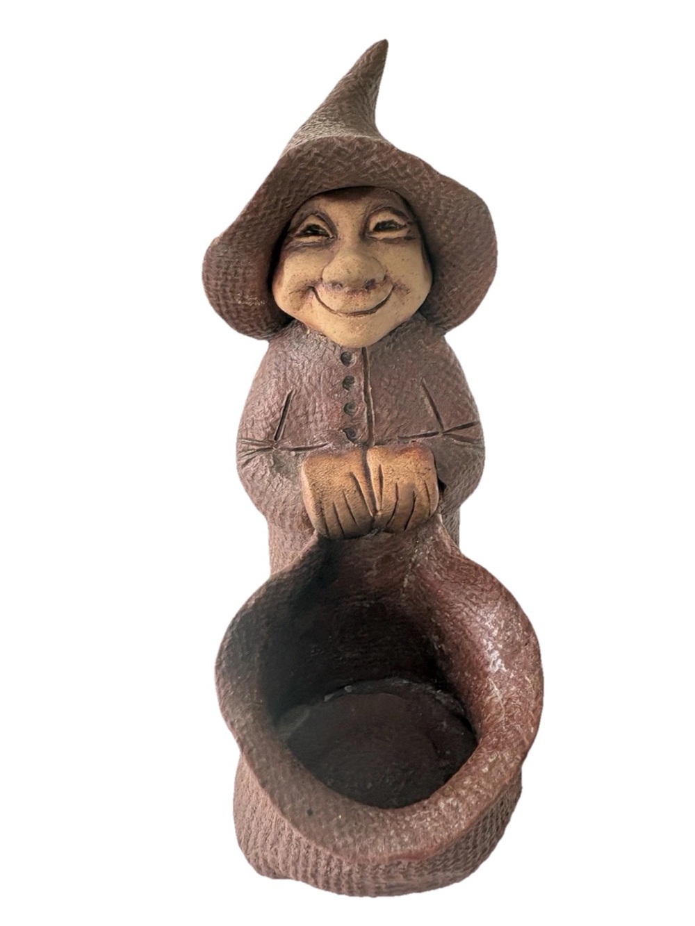 Witch Candle Holder Windridge House Pottery Surrey BC Canada Fantasy Halloween